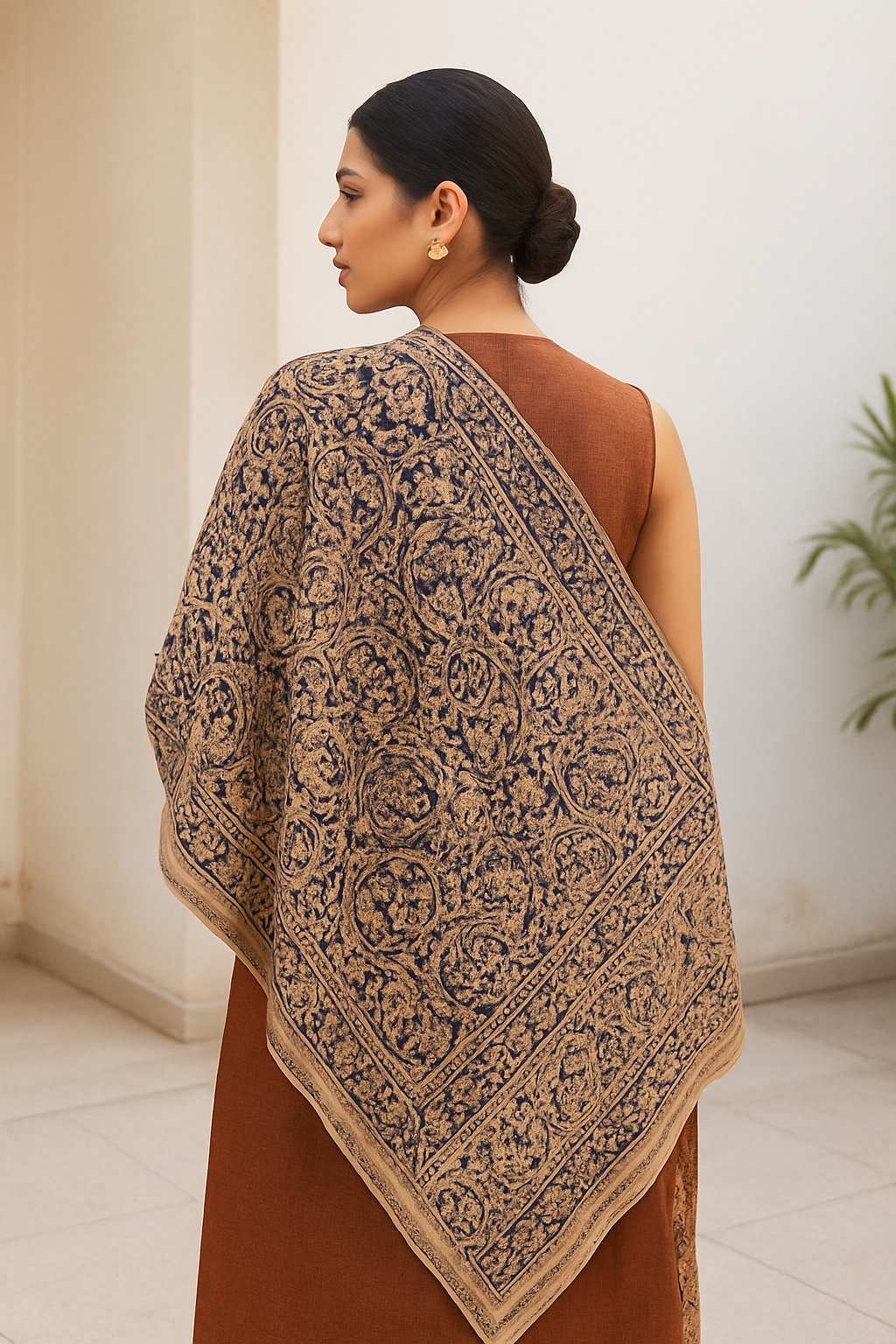 Kalamkari natural dyed 3 pc unstitched suit
