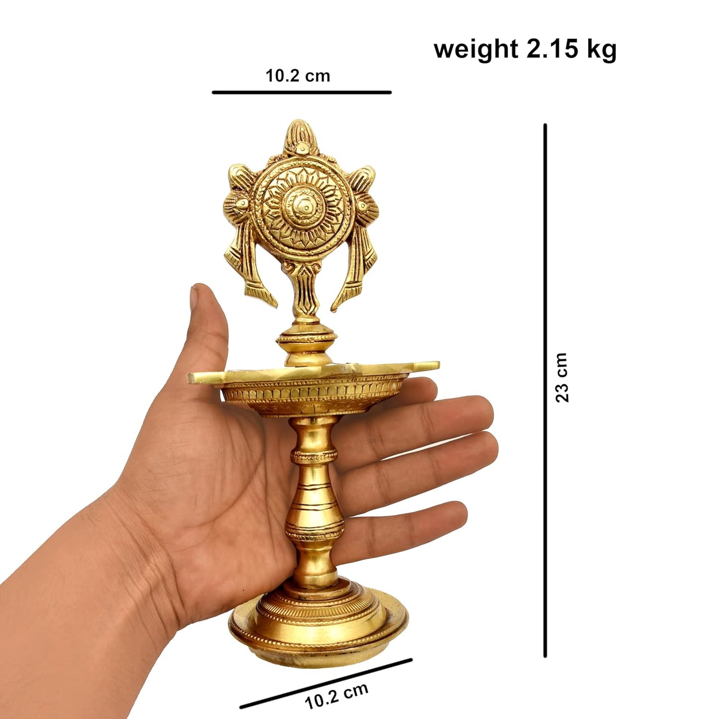 Shanku Chakra Deepam Brass Oil Lamp for Auspicious Decor
