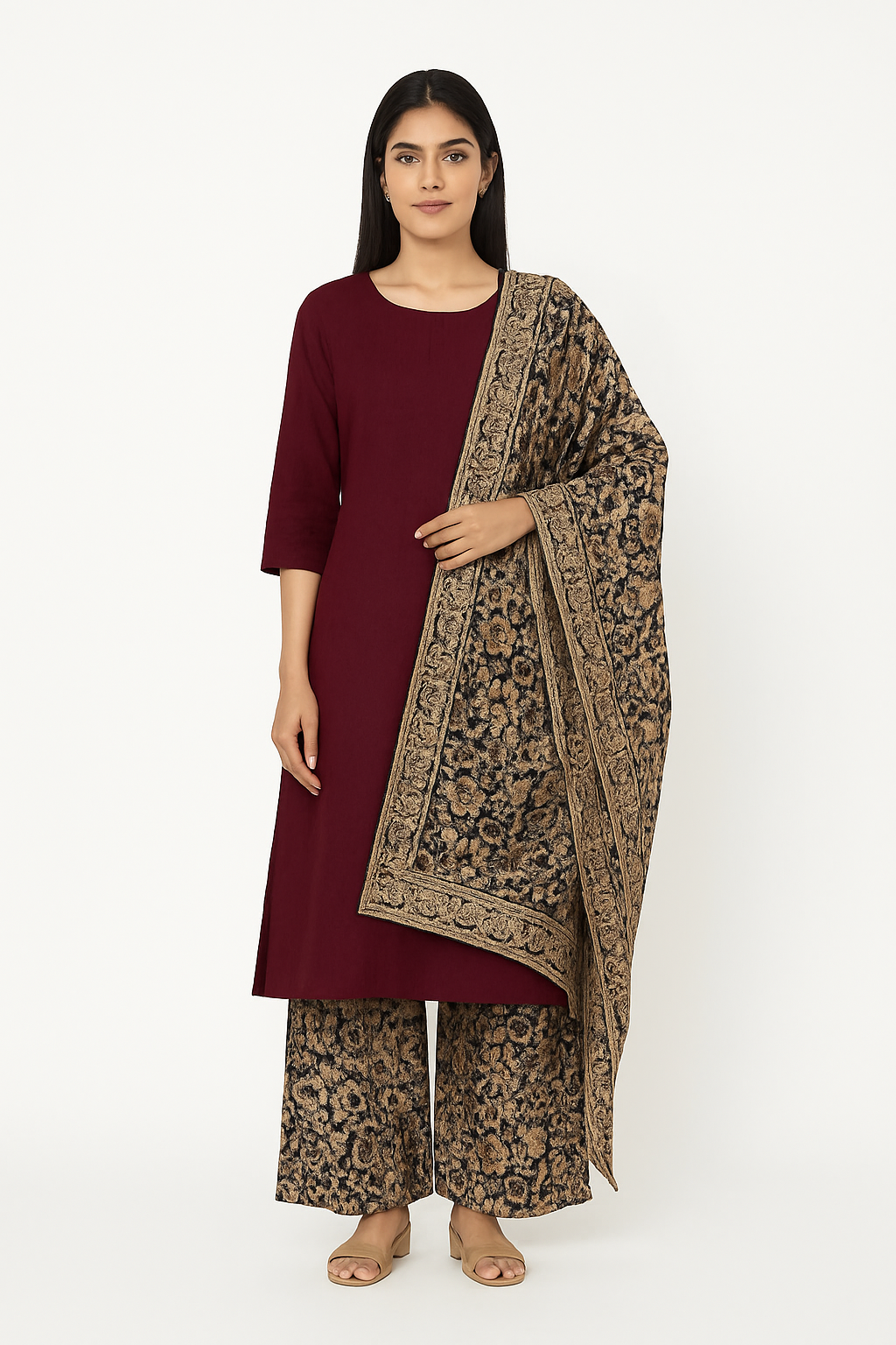 Kalamkari natural dyed 3 pc unstitched suit