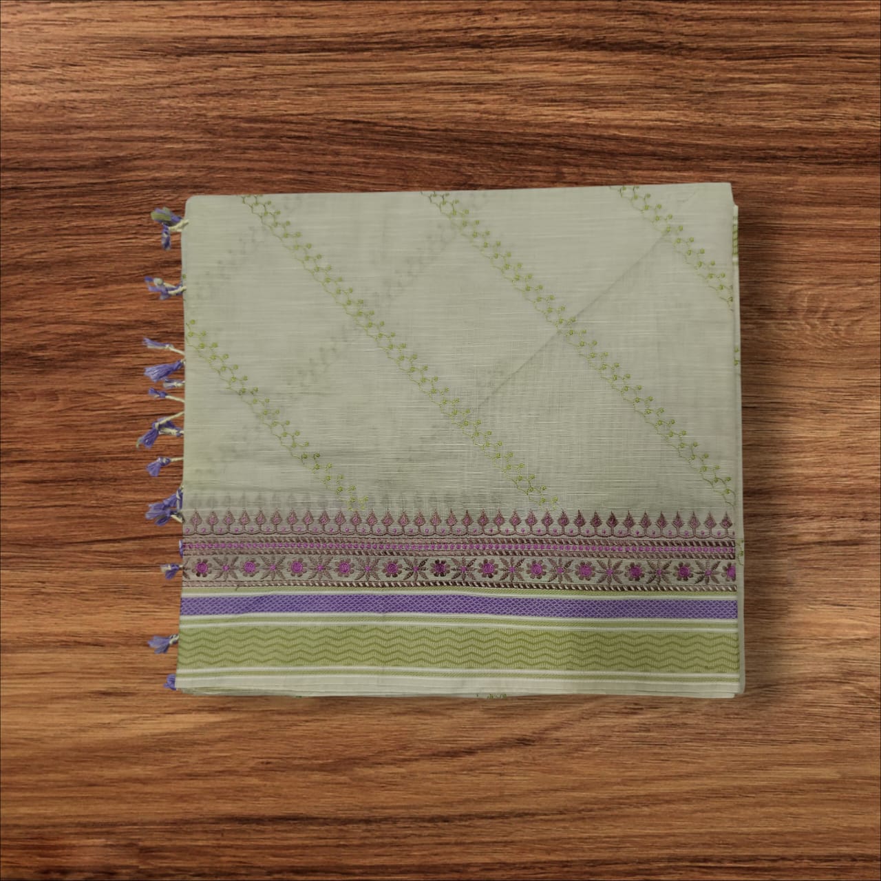 Trendy Gadwal cotton saree with embroidery