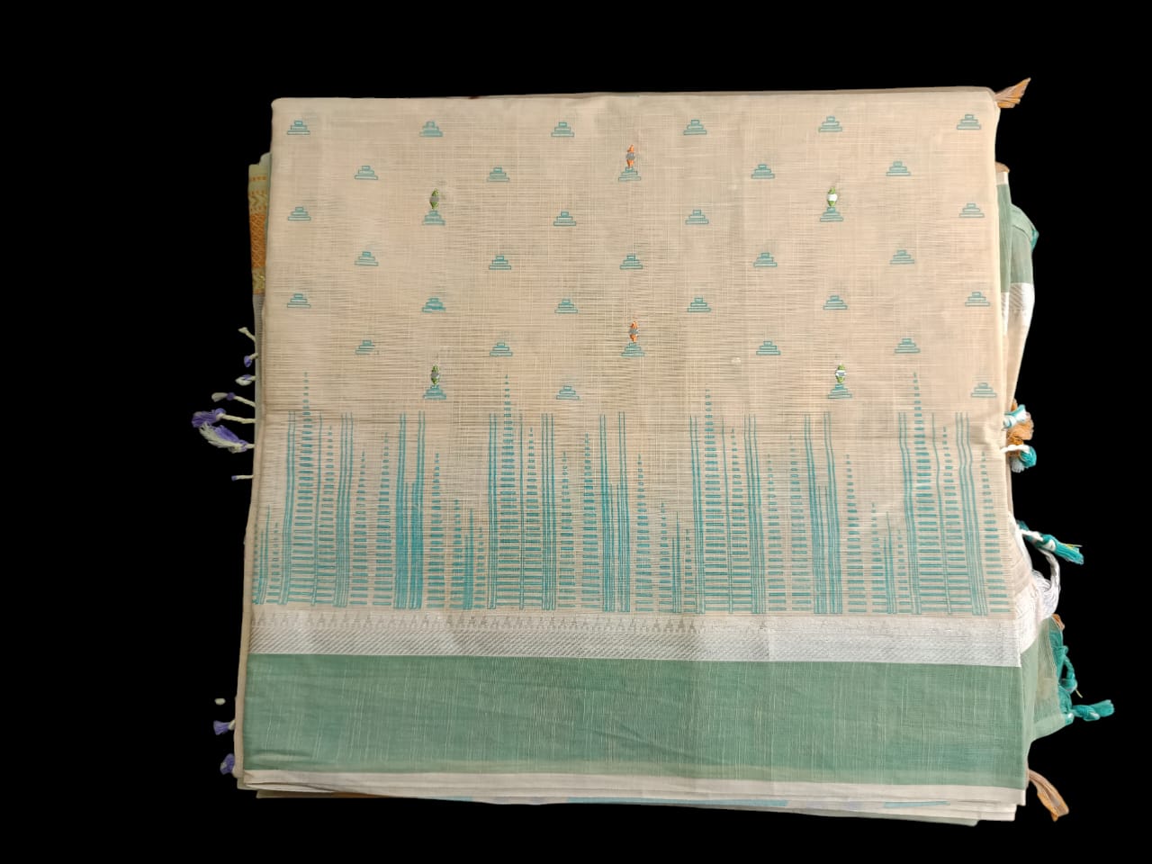 Gadwal cotton saree with hand work embroidery