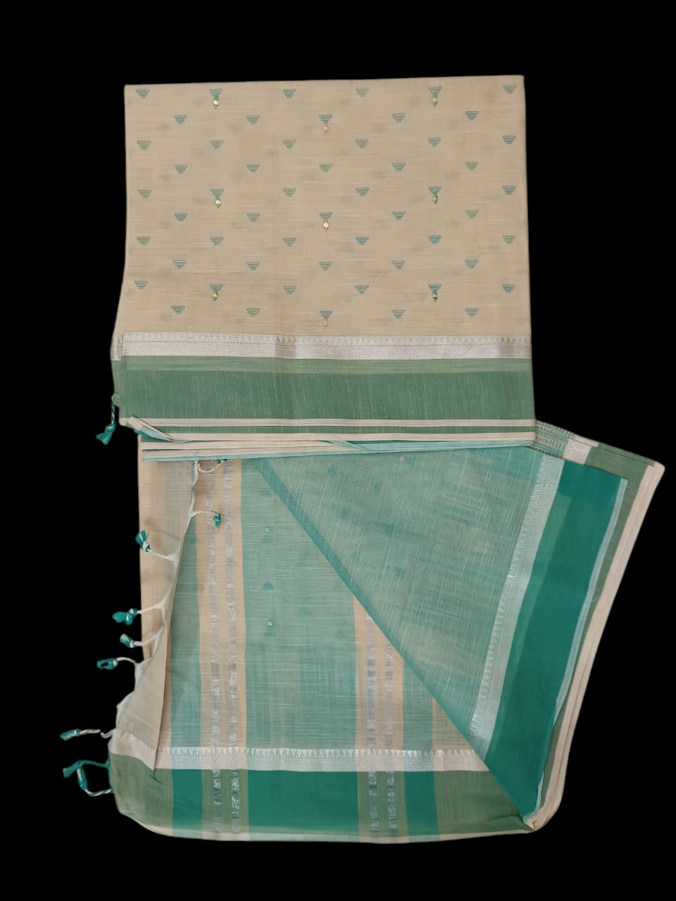 Gadwal cotton saree with hand work embroidery