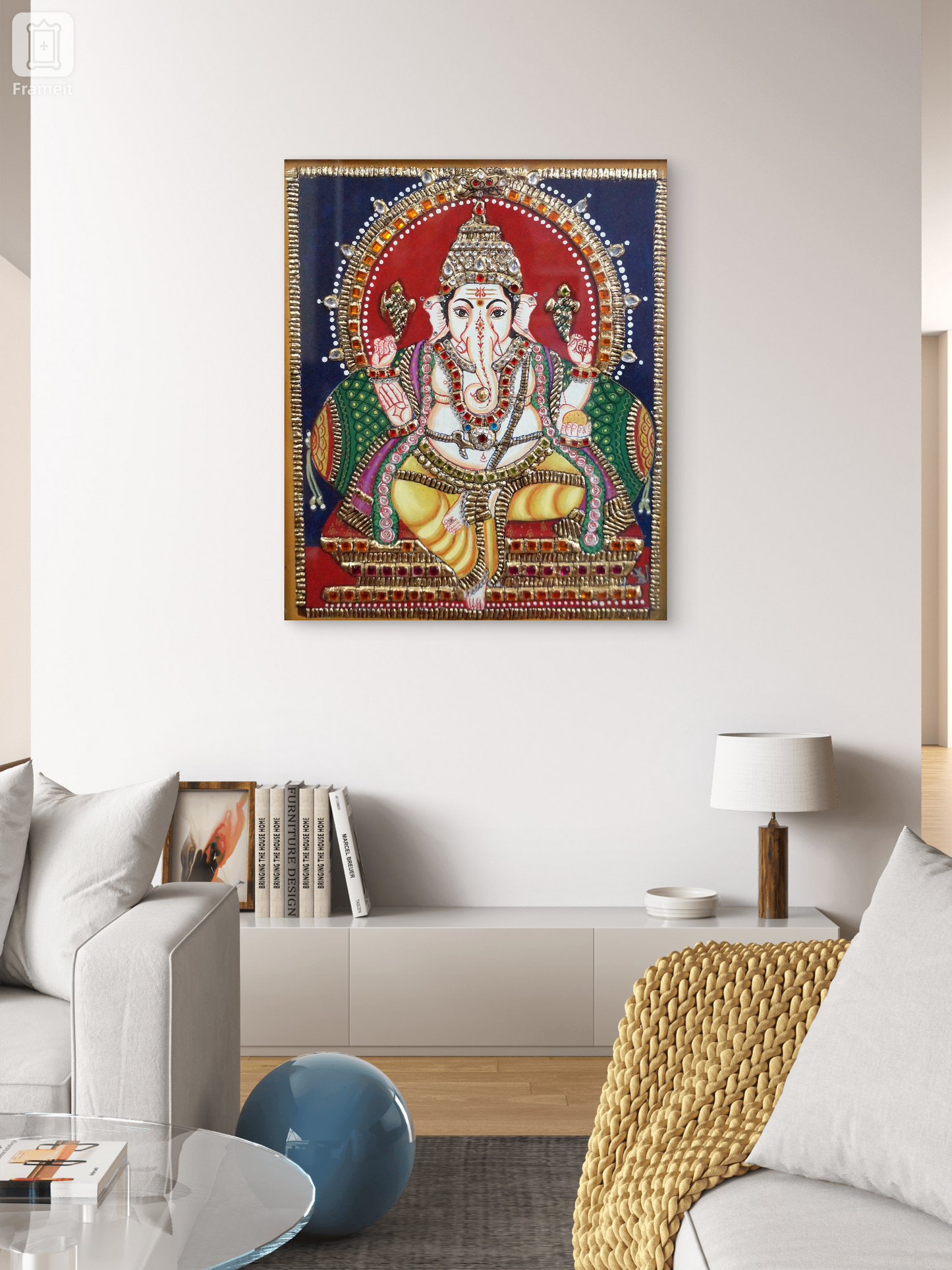 lord ganesh janjore art painting for living room