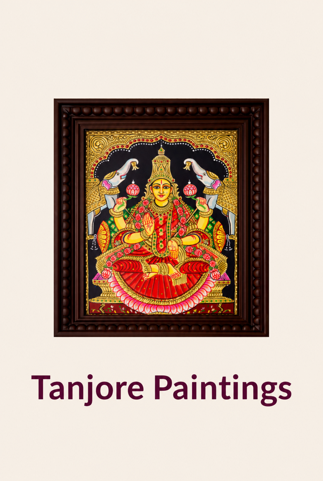 Tanjore painting online lakshmi gold foil India