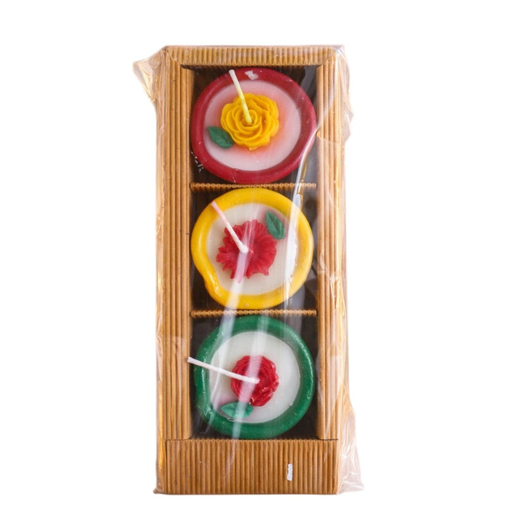 Terracotta Decorative Candles Set of 3 | Handcrafted Diya Candles Gift Pack | Festive Home Decor & Gifting