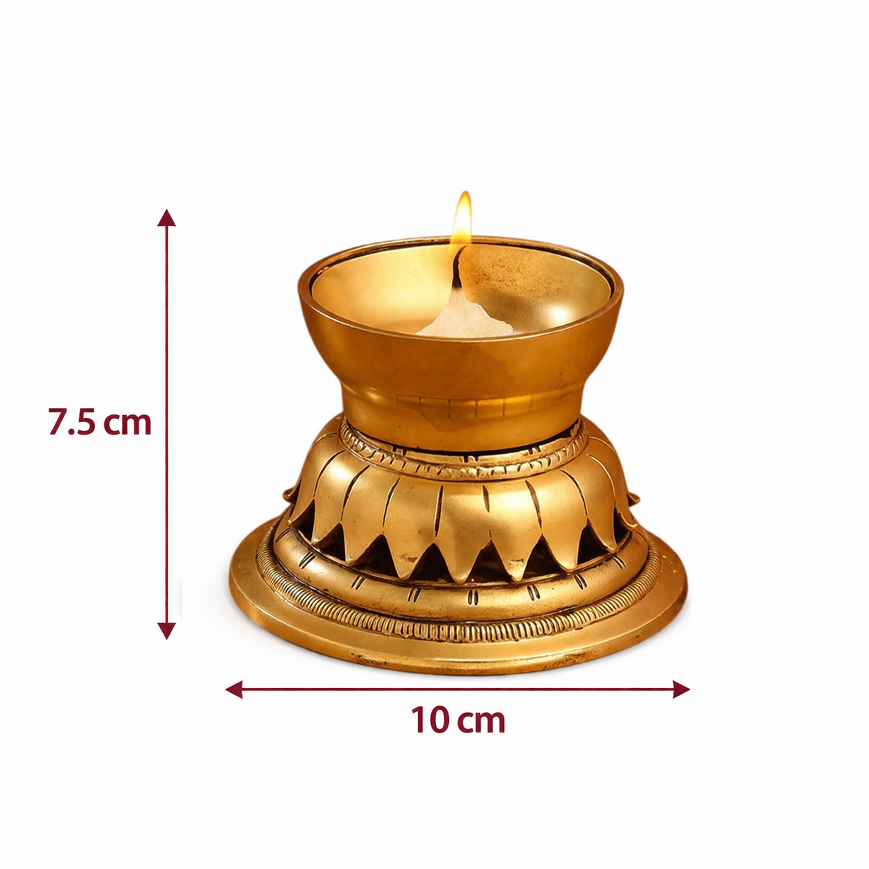 Traditional brass diya stand for pooja and return gifts India