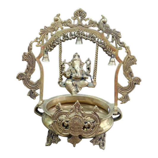 Pure brass Ganesh Urli with Jhula