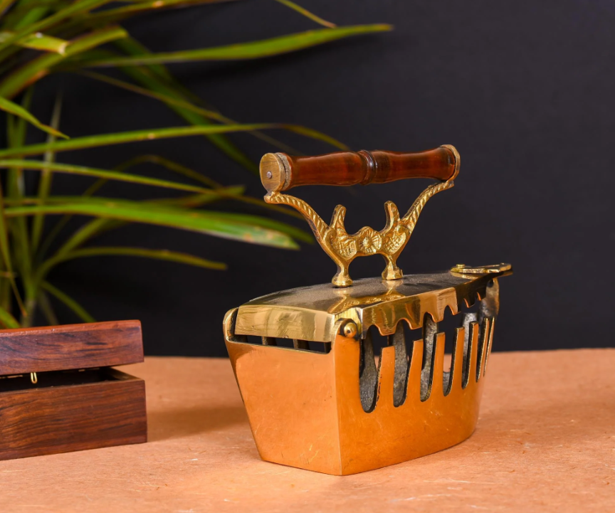 Miniature brass iron box decorative