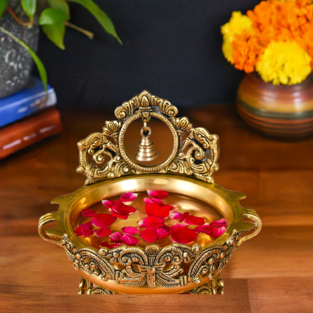 Handcarved Urli with bell