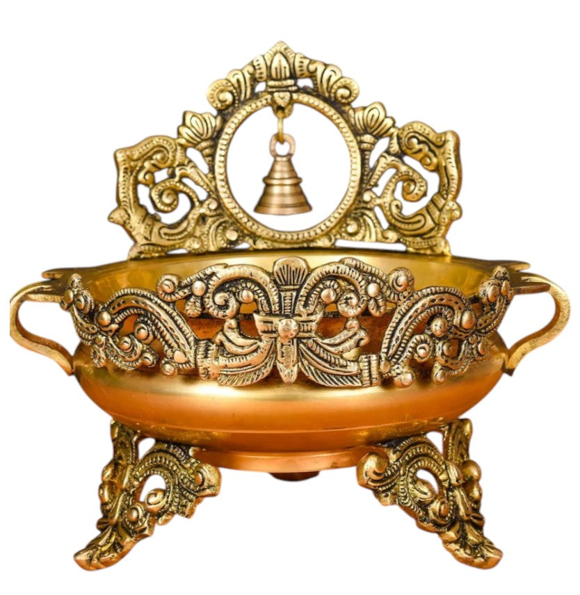 Handcarved Urli with bell