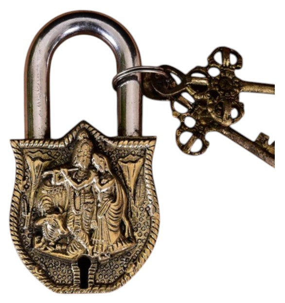 Pure Brass Radha Krishna Door Lock