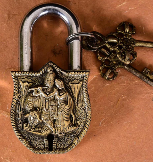 Pure Brass Radha Krishna Door Lock
