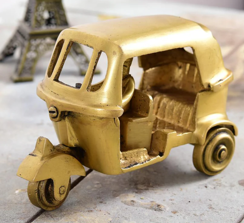 Pure brass miniature autorickshaw