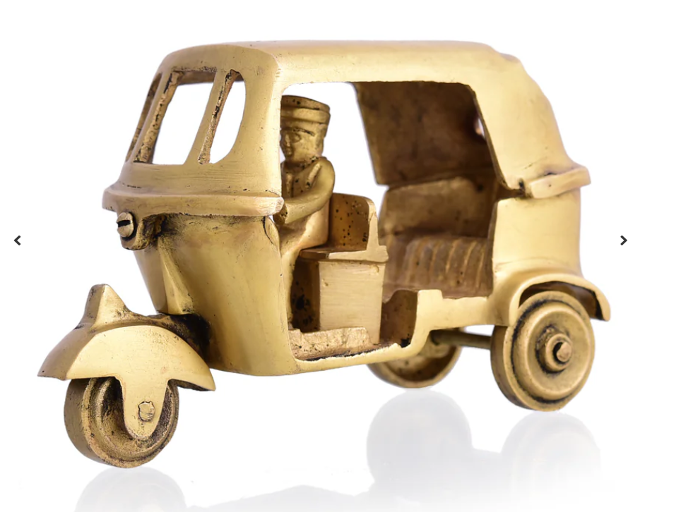 Pure brass miniature autorickshaw