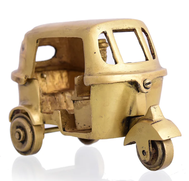 Pure brass miniature autorickshaw