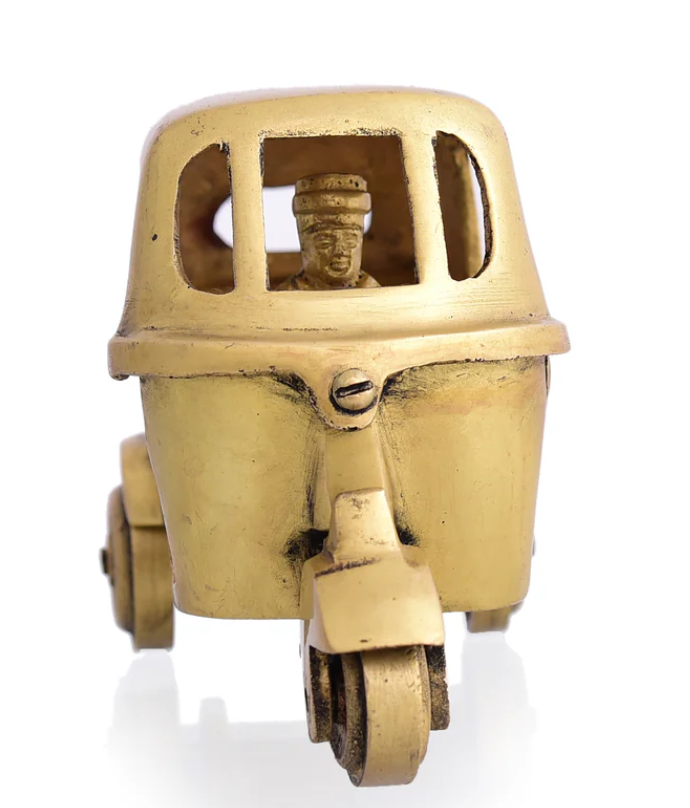 Pure brass miniature autorickshaw