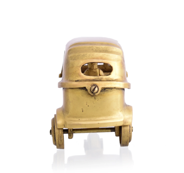 Pure brass miniature autorickshaw