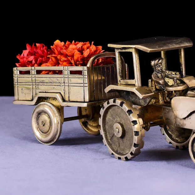 Antique brass tractor miniature for return gifts and corporate gifting