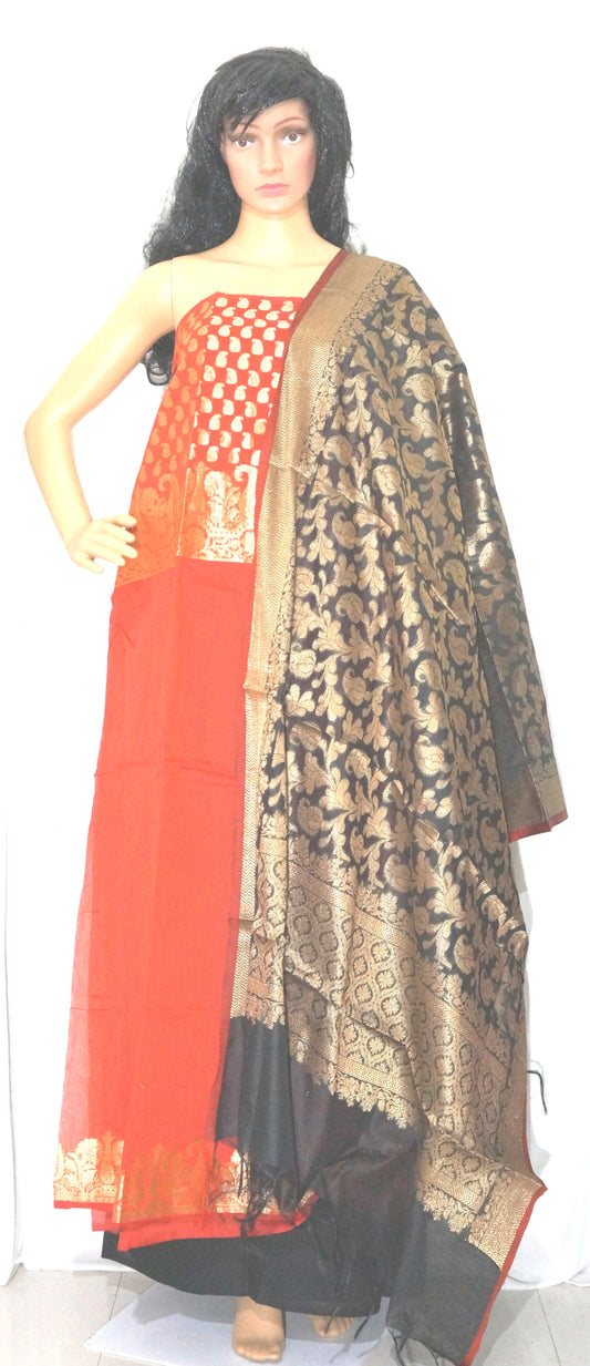 Banarasi unstitched 3 pc dress material