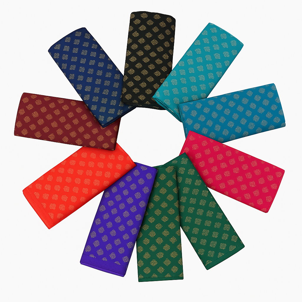 Raw Silk Unstitched  Blouse Materials Multicolour Pack of 10 (Free Size)