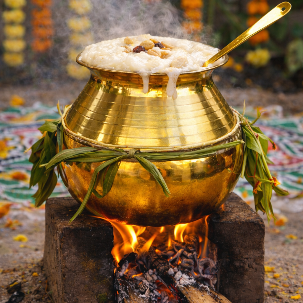 Traditional Pooja & Pongal Pot with Ladle
