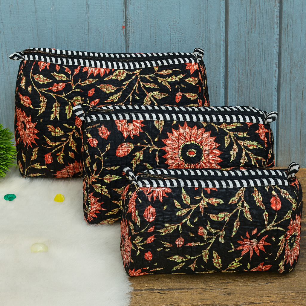 Bagru print handpurse combo in yellow