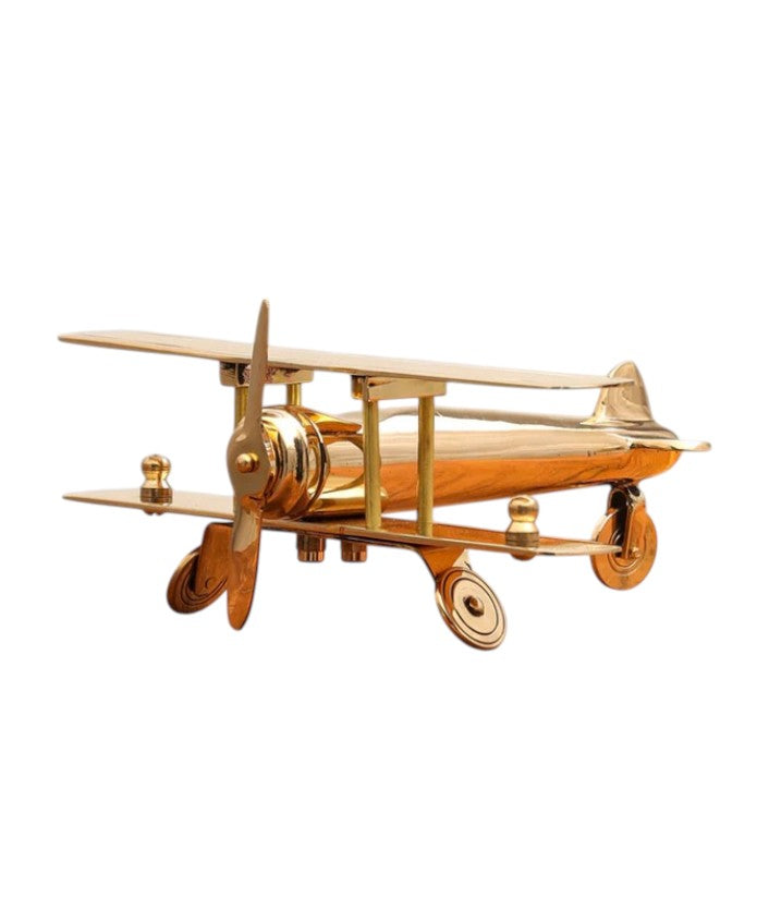 Pure brass miniature aircraft Home décor and tabletop décor biplane model kriaarts