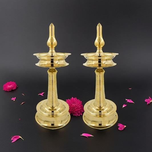 Handcrafted Pure Brass Kerala Nilavilakku | Traditional Diya Oil Lamp stand for puja