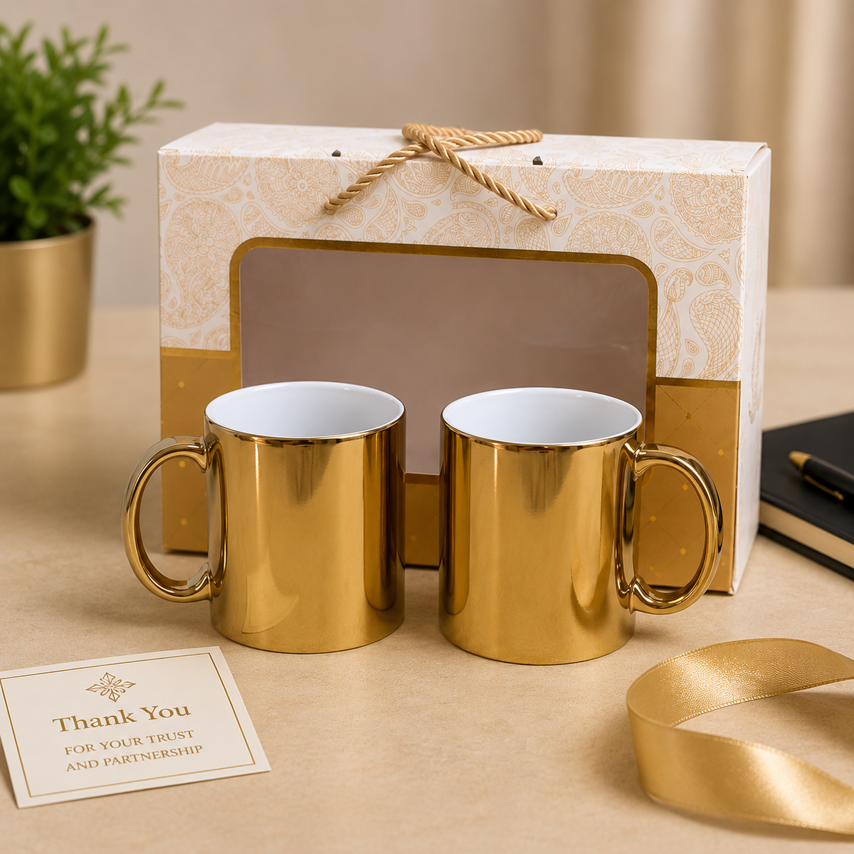 Golden Ceramic Mugs