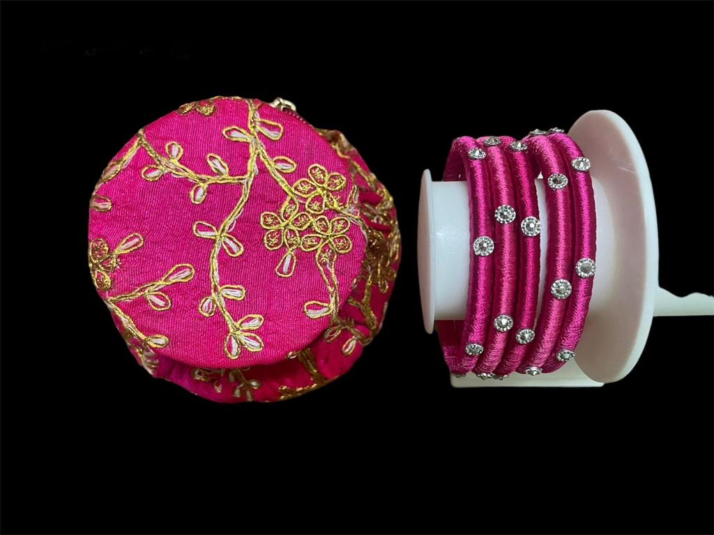 Handcrafted Bangle Box with matching silk thread bangles