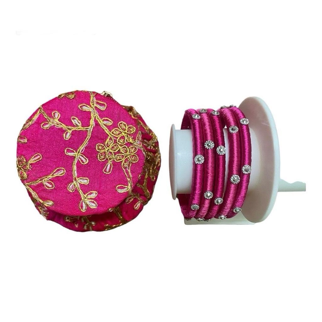Handcrafted Bangle Box with matching silk thread bangles