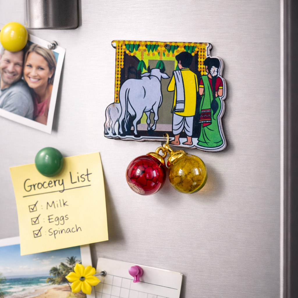 Haldi Kumkum Fridge Magnet - housewarmings return gifts