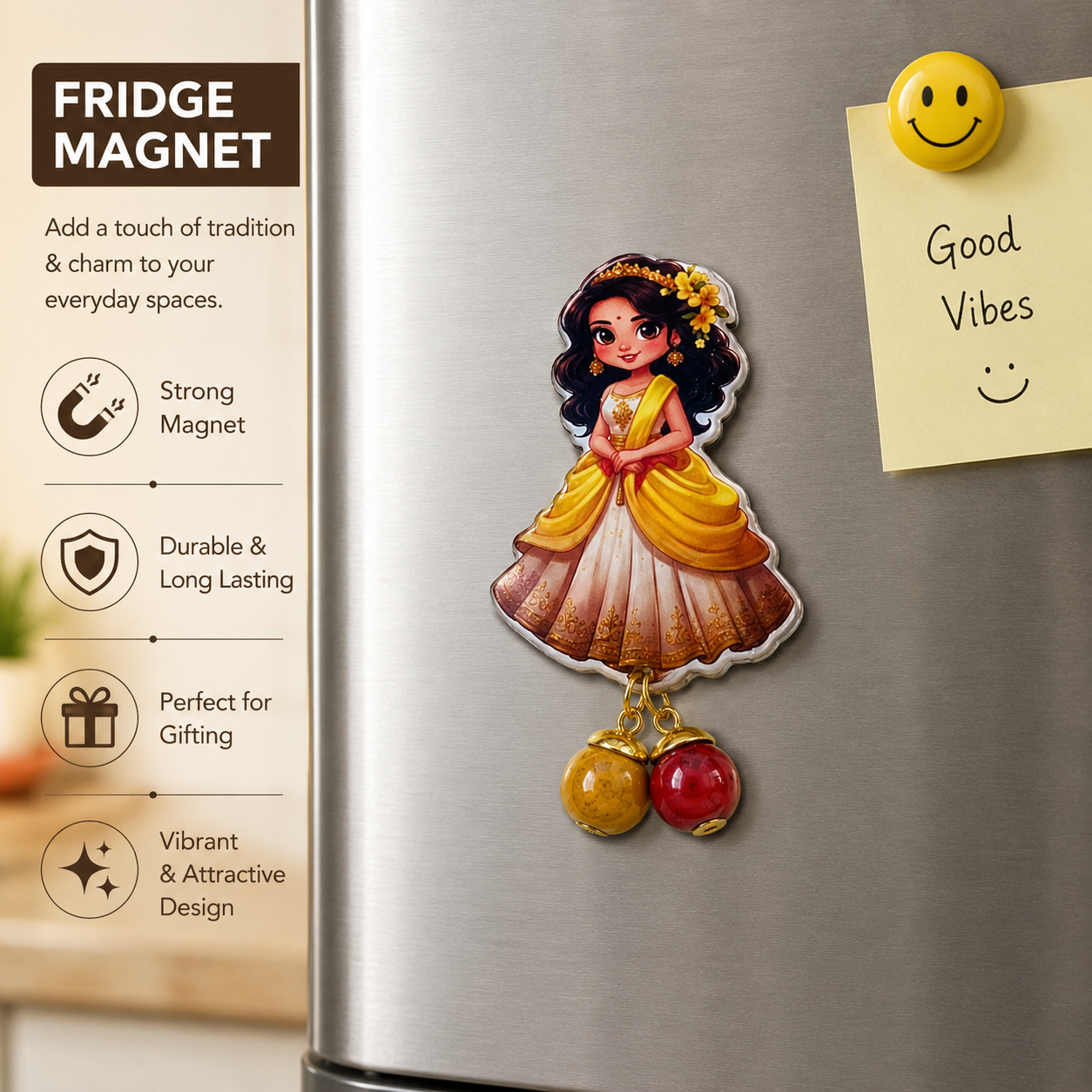 Haldi Kumkum Fridge Magnet - Traditional return gifts