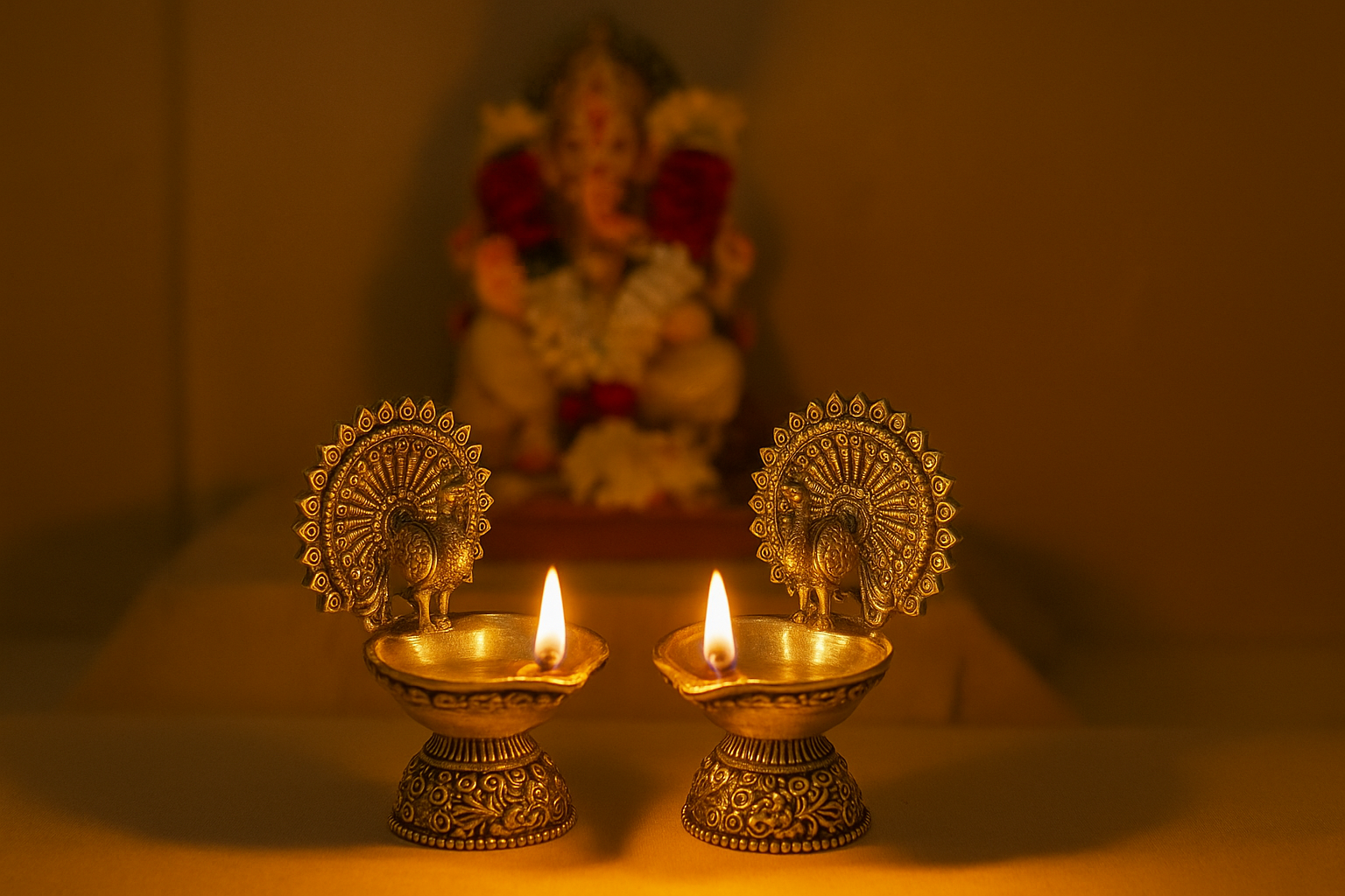 Handcrafted Antique Finish Peacock Design Sliver Diya Pair for Pooja Room Decoration – Traditional Indian Oil Lamps for Home Temple, Festival & Gift Purpose