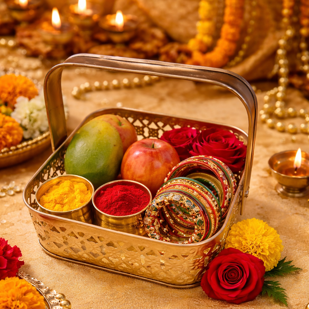 seemantham return gifts thamboolam tray