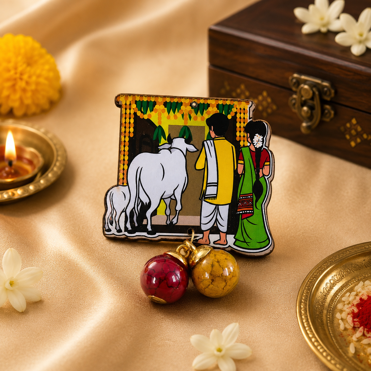 Haldi Kumkum Fridge Magnet - housewarmings return gifts
