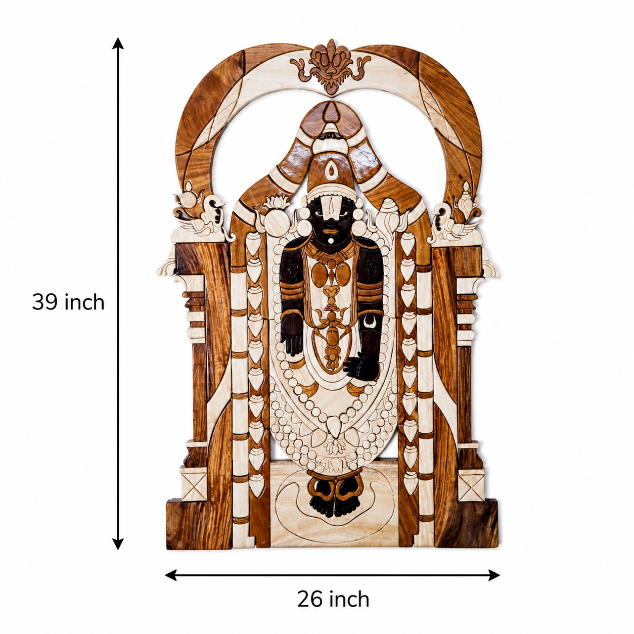 Handmade wooden Balaji wall art premium teak wood