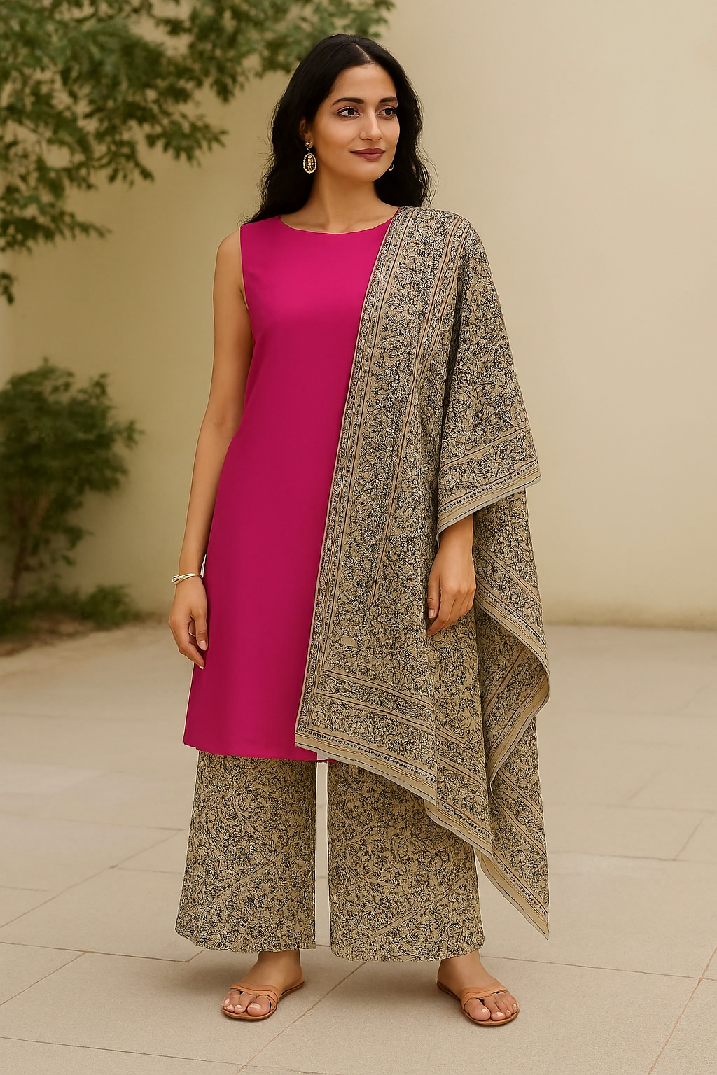 Kalamkari natural dyed 3 pc unstitched suit