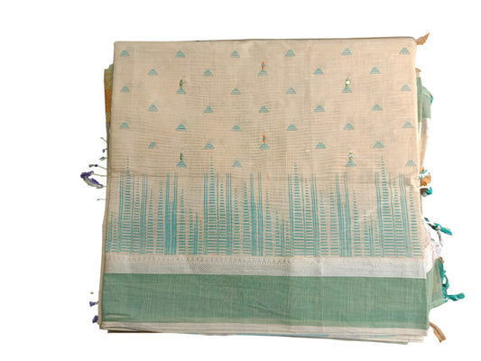 Gadwal cotton saree with hand work embroidery