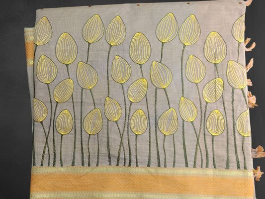 Gadwal cotton saree with hand embroidery