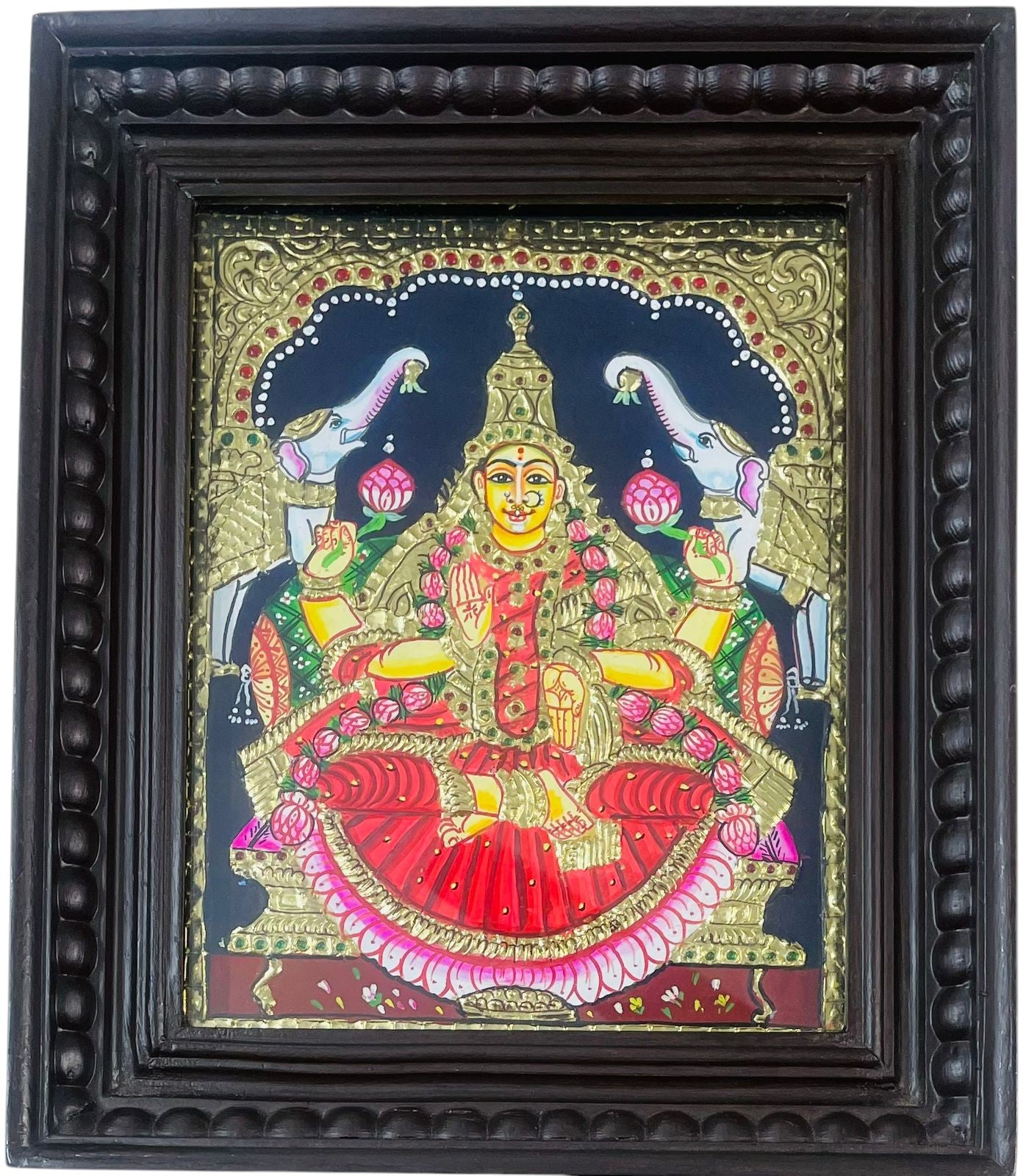 Goddess Lakshmi Tanjore Painting with Chettinad Frame