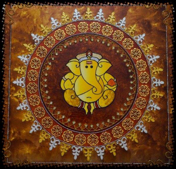 Lord Ganesha Glass Painting