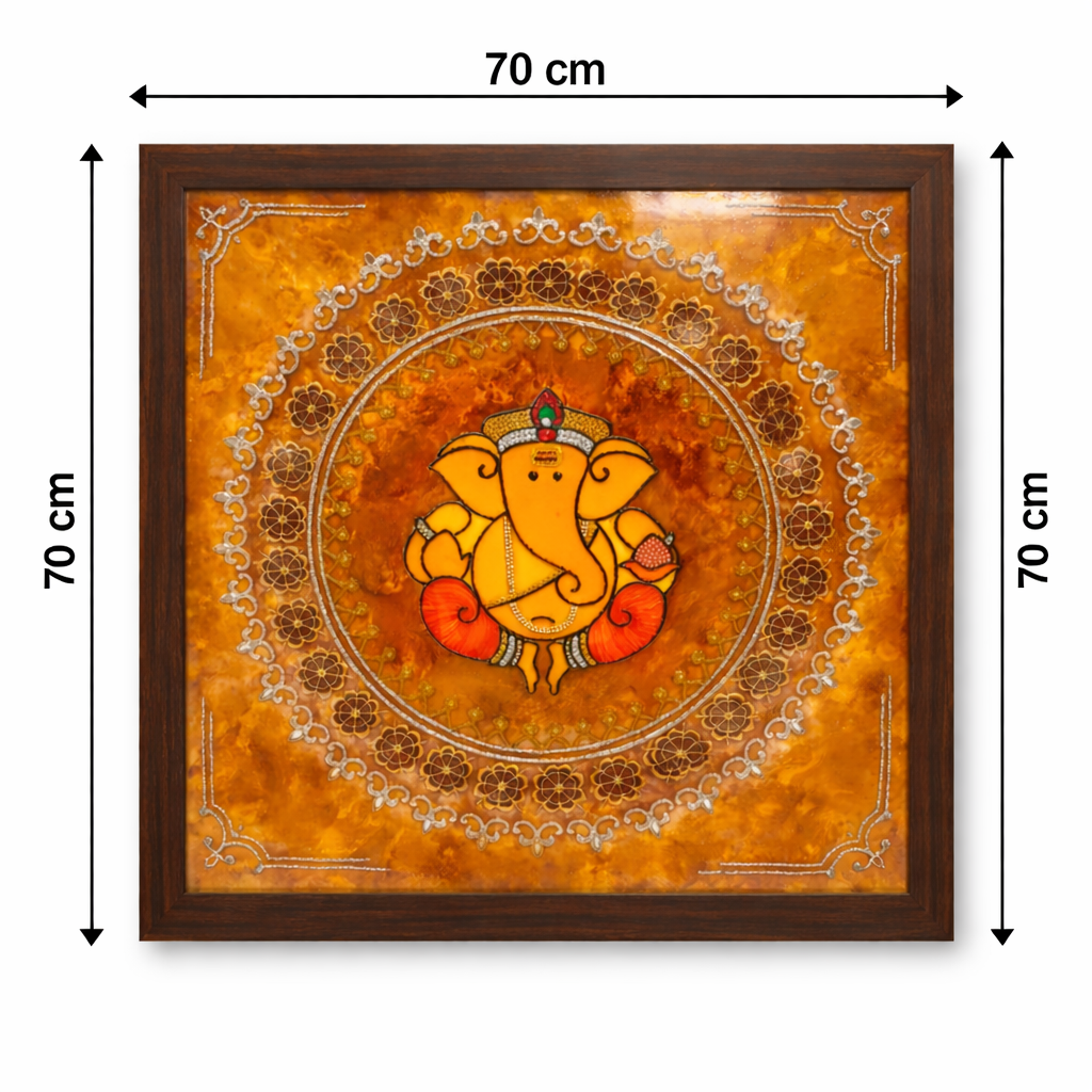 Handcrafted Lord Ganesha Wall Art – Customizable Spiritual Home Decor