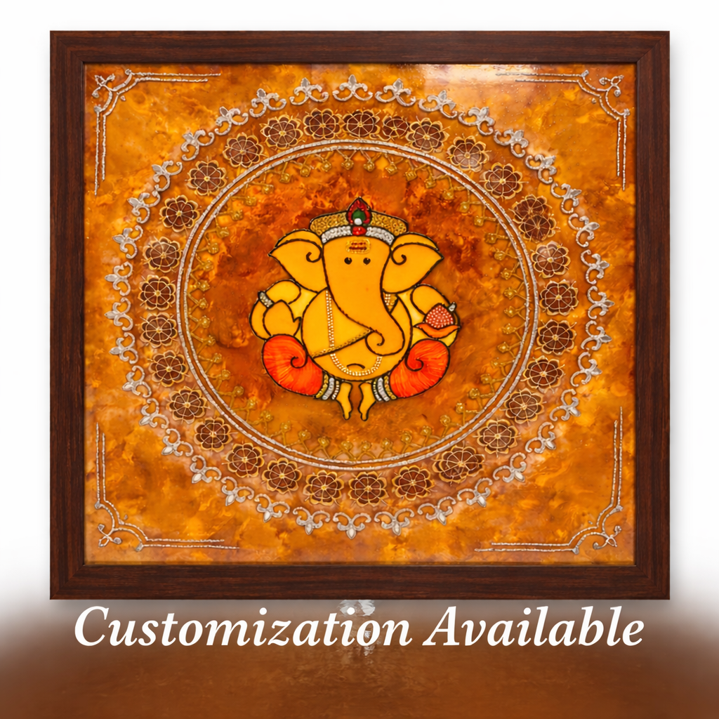 Handcrafted Lord Ganesha Wall Art – Customizable Spiritual Home Decor