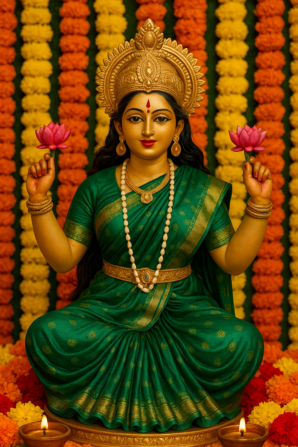 Goddess Lakshmi 108 Shell Mala