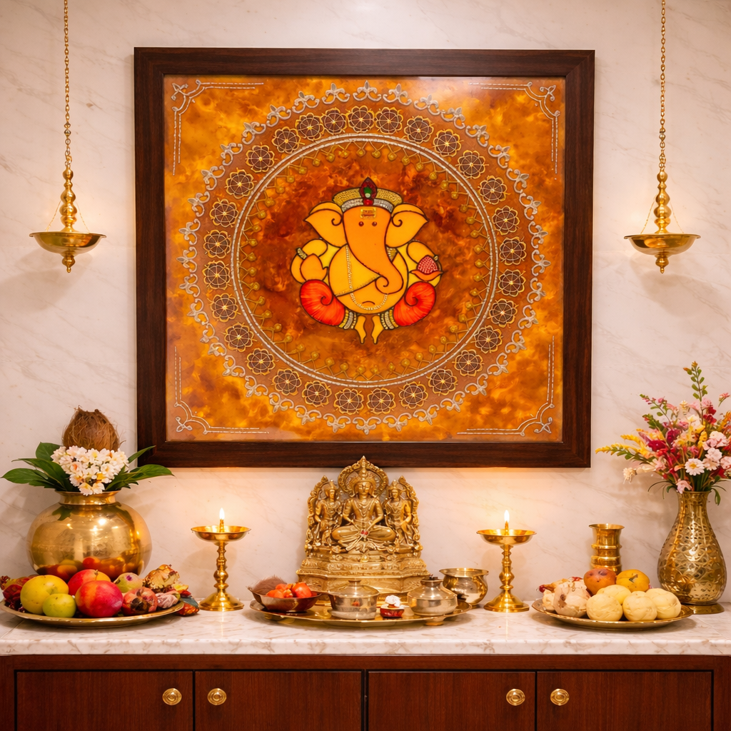 Handcrafted Lord Ganesha Wall Art – Customizable Spiritual Home Decor