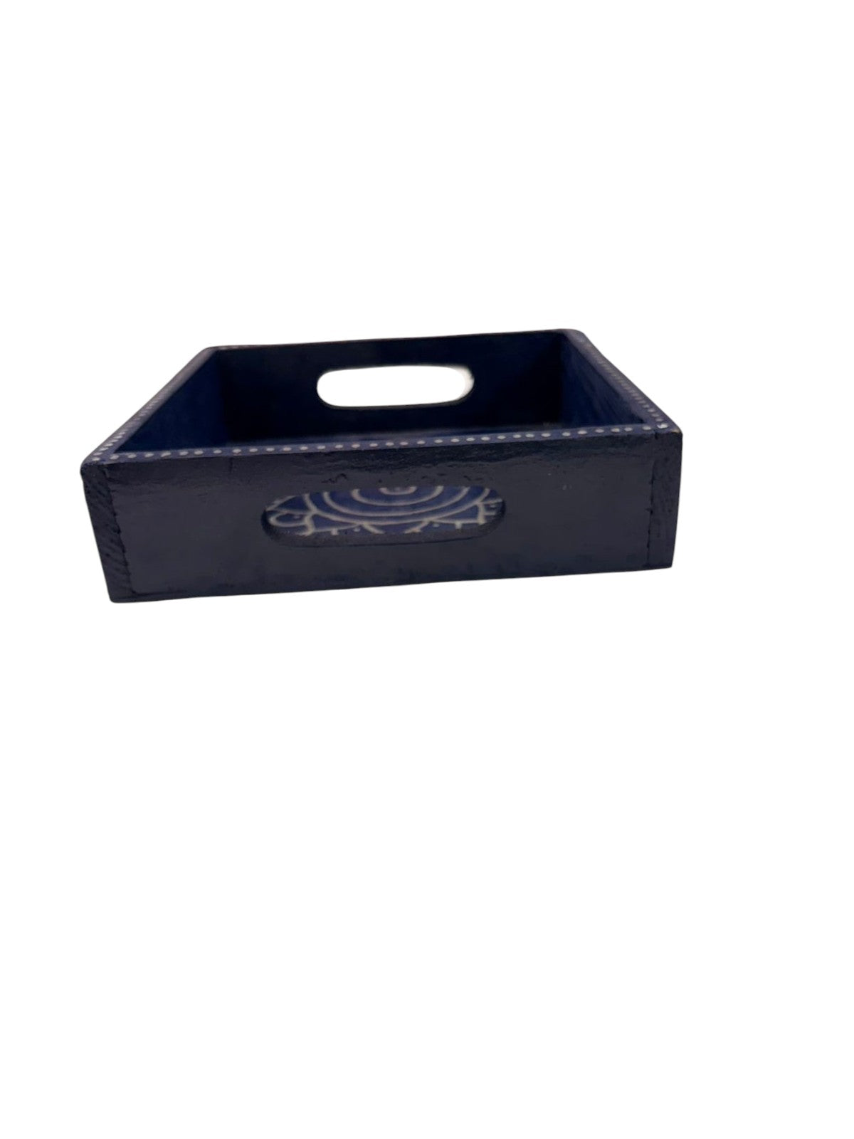 Traditional Decorative Serving Tray for Diwali, Pooja & Return Gifts (8X8 Inch, Blue)