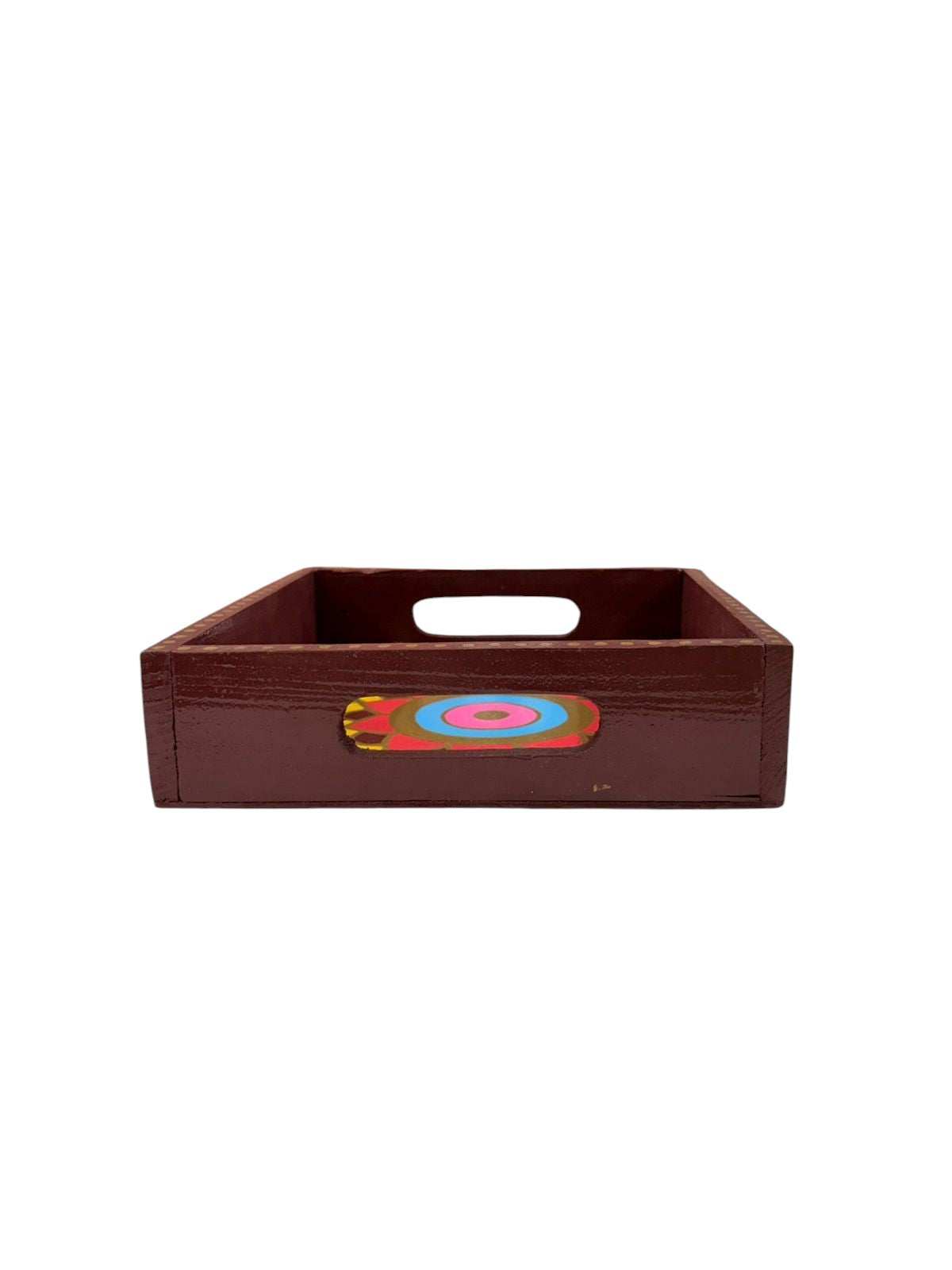 Premium Hand-Painted Mandala Pine Wood Tray | Water-Resistant Traditional & Corporate Gift