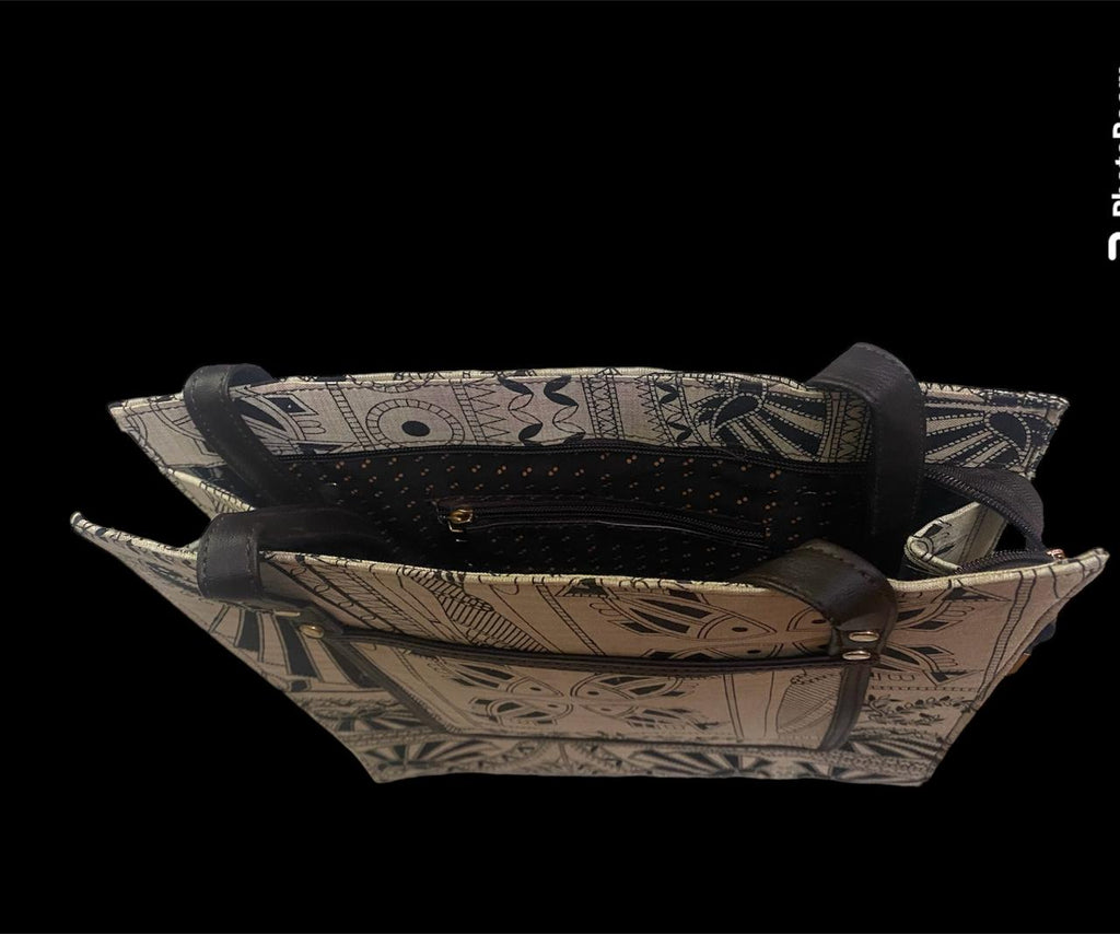 Handcrafted tote bag with Madhubani Art Print