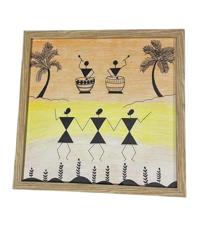 Handcraft Wooden Storage Box for Women - Warli Art Design